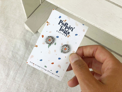 Pendientes mini margaritas blancas