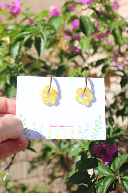 Pendientes Flor Girasol Amarillo