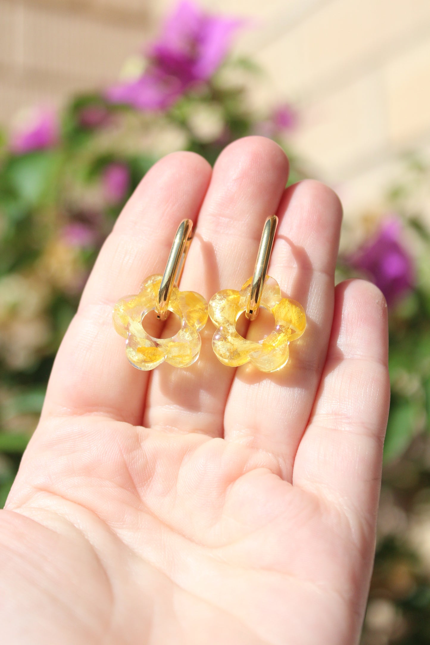 Pendientes Flor Girasol Amarillo