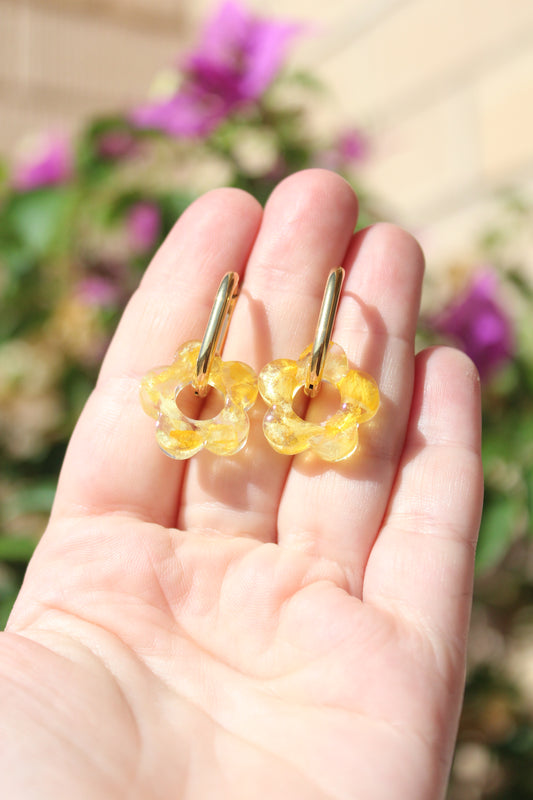 Pendientes Flor Girasol Amarillo