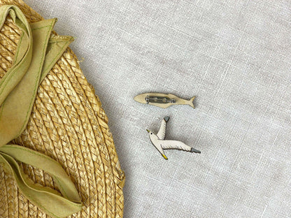 Broche pescado y gaviota