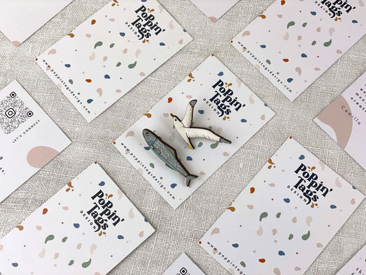 Broche pescado y gaviota