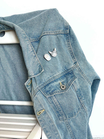 Broche doble: Gato y pata