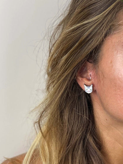 Pendientes Gato y ovillo rojo