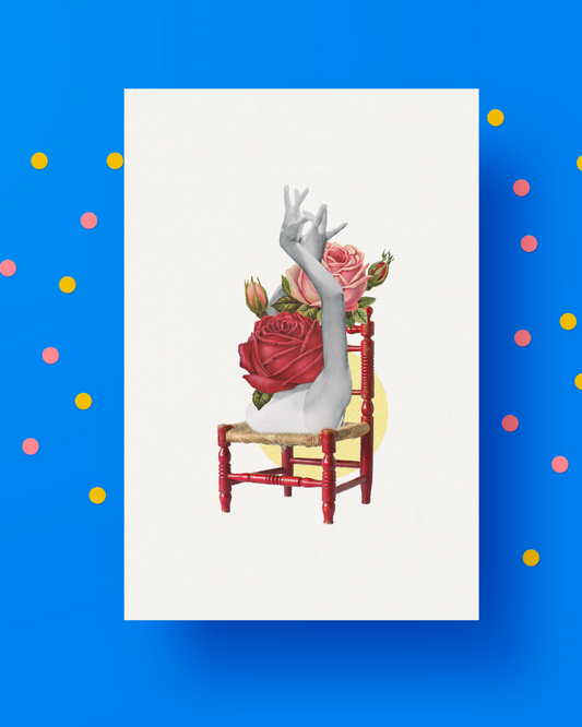 Andalusian chair collage Postcard