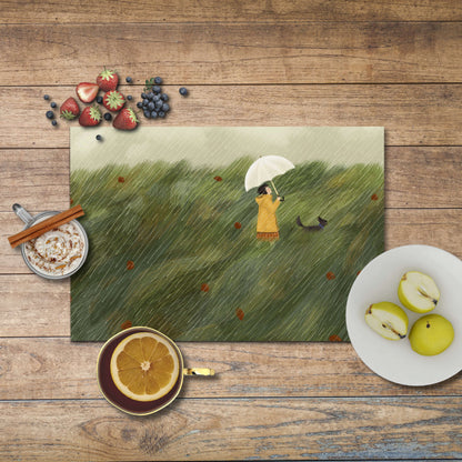 Mantelito lluvia mujer y perrito