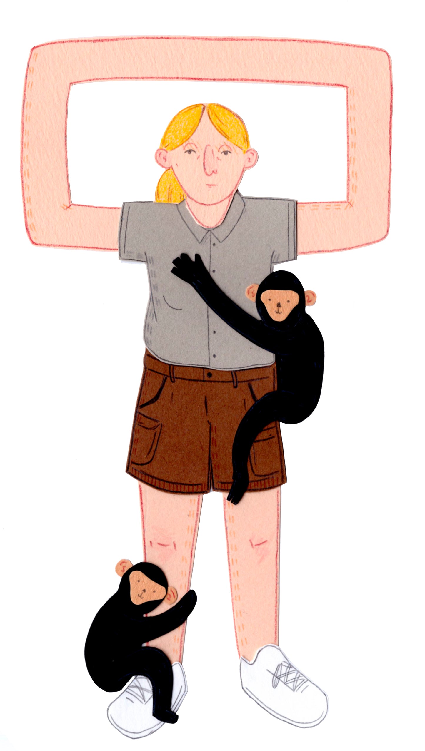 Marcapáginas Jane Goodall mono