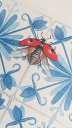 Lámina cuadrada azulejos mariquitas