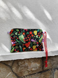 Mini bolso negro huerto frutas y verduras
