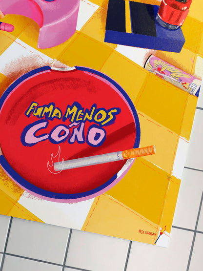 Lámina Fuma menos coño
