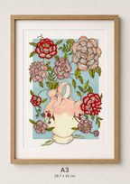 Lámina botijo flores bordadas