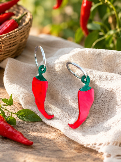 Pendientes chile rojo