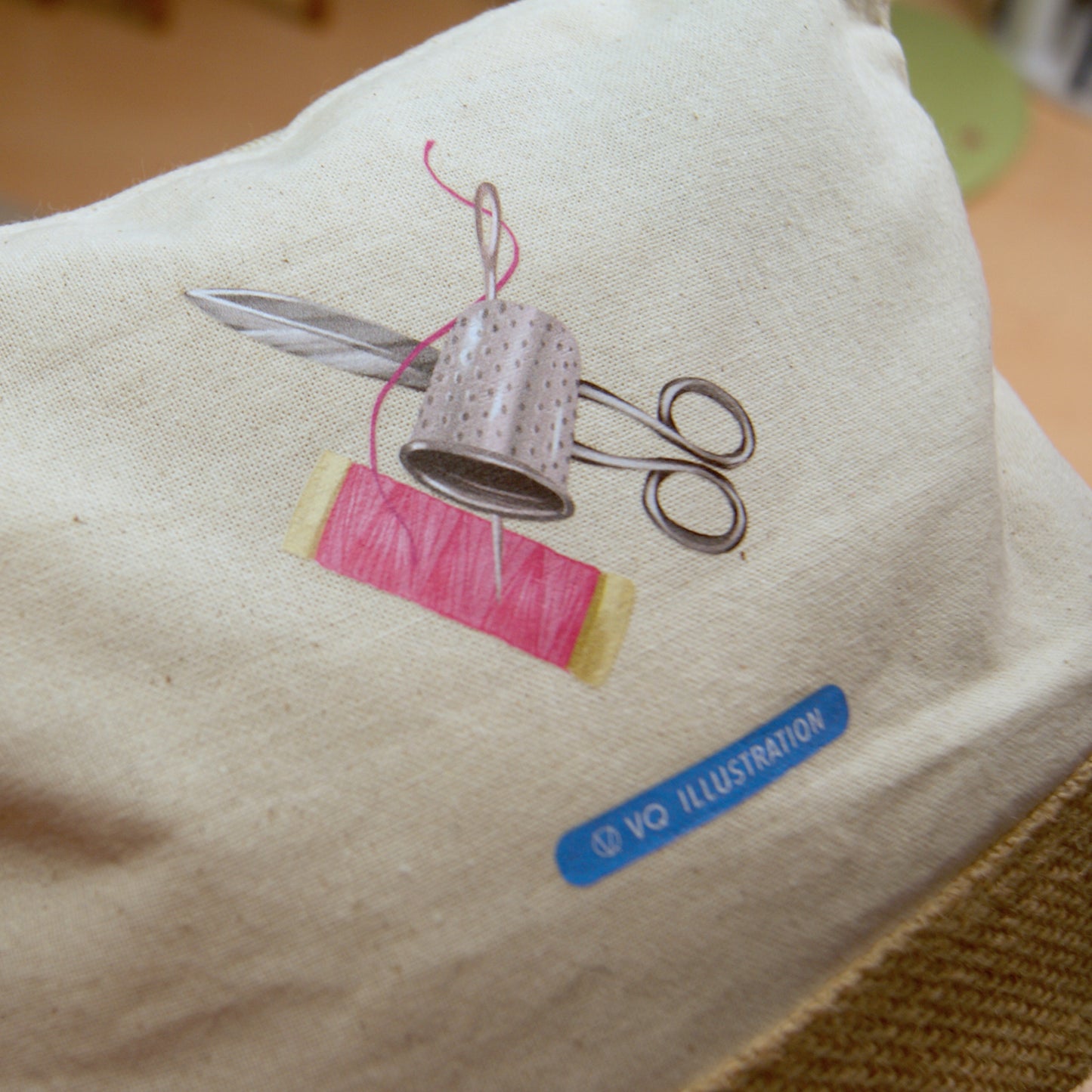 Jute toiletry bag Grandma - Sewing and unstitching my girl is learning