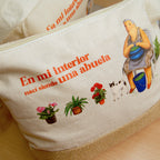 Grandma jute toiletry bag - Inside me I was born as a grandmother