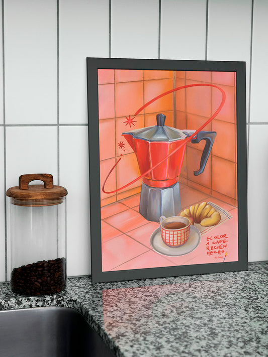 Lámina El olor a café recién hecho