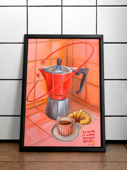 Lámina El olor a café recién hecho