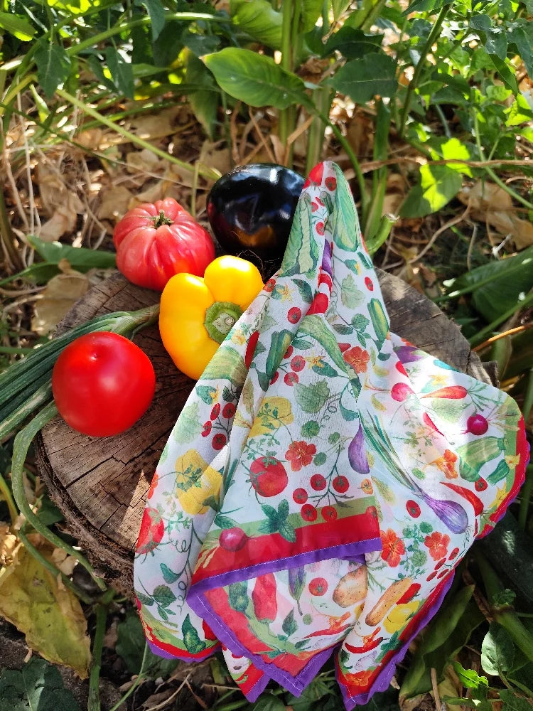 Pañuelo mediano huerto frutas y verduras