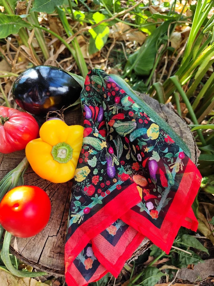 Pañuelo mediano huerto frutas y verduras