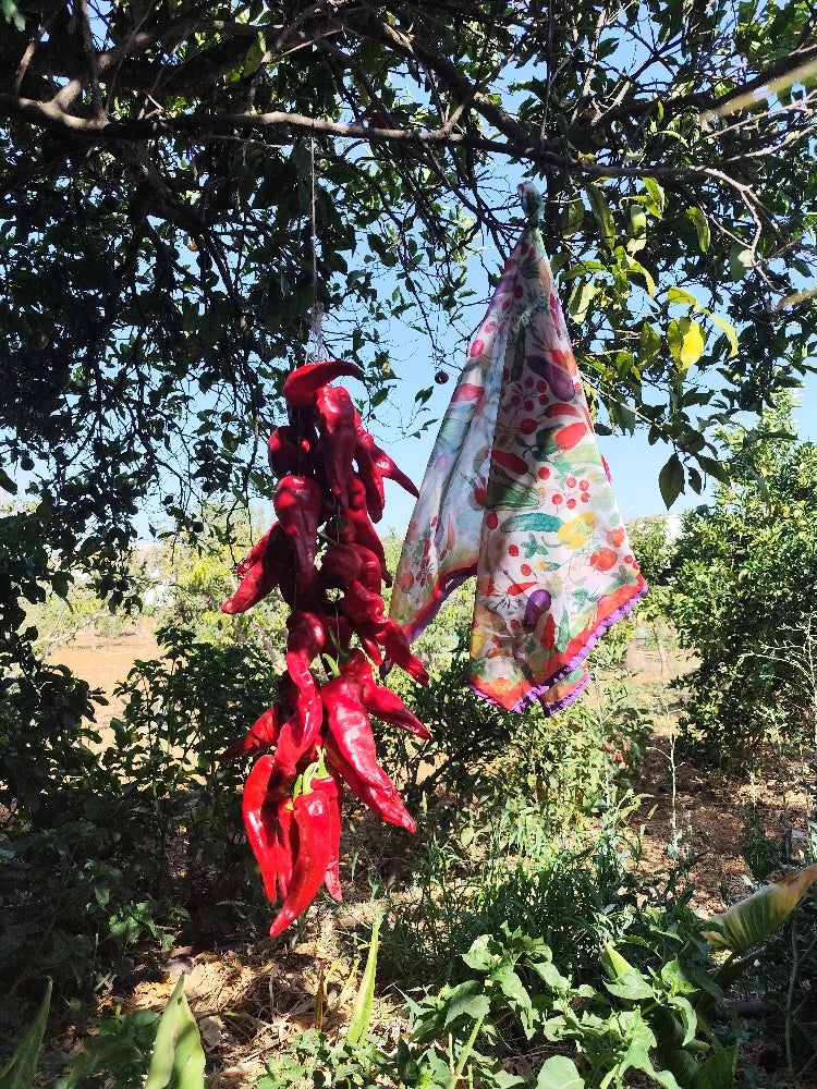 Pañuelo MAXI huerto frutas y verduras