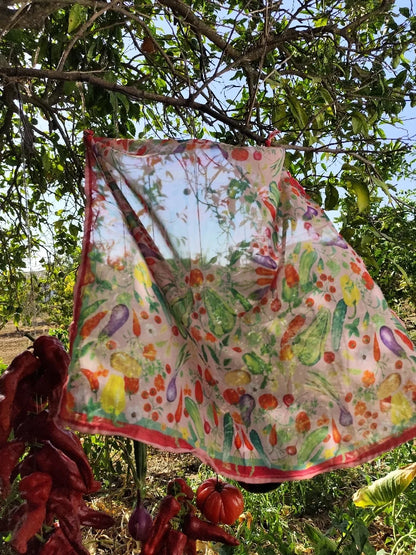 Pañuelo MAXI huerto frutas y verduras