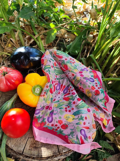 Pañuelo MAXI huerto frutas y verduras