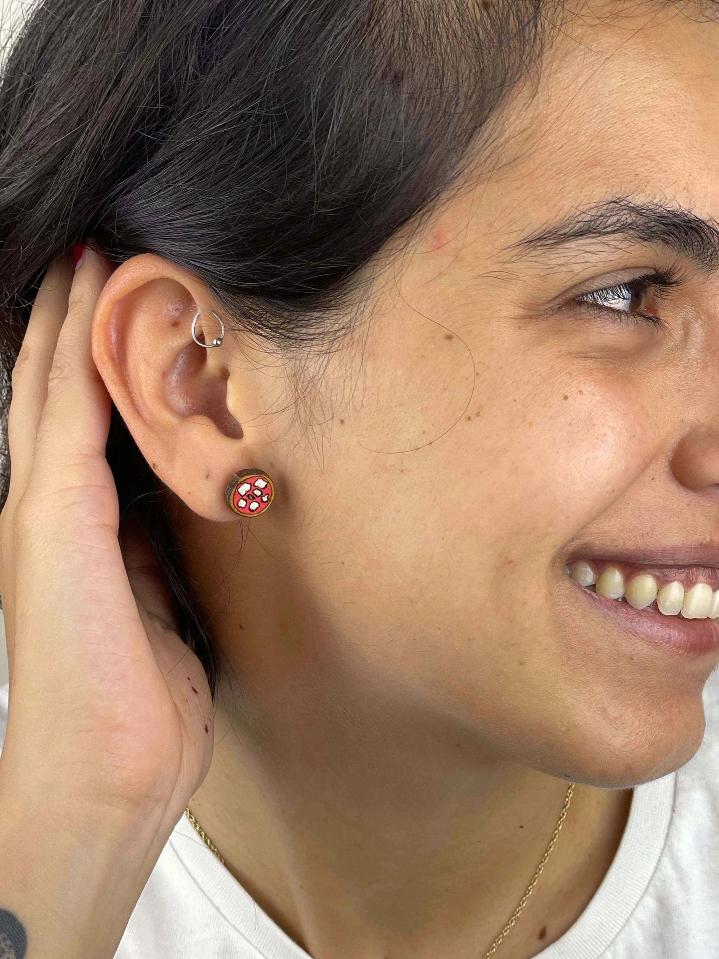 Pendientes mini pizza y cerveza