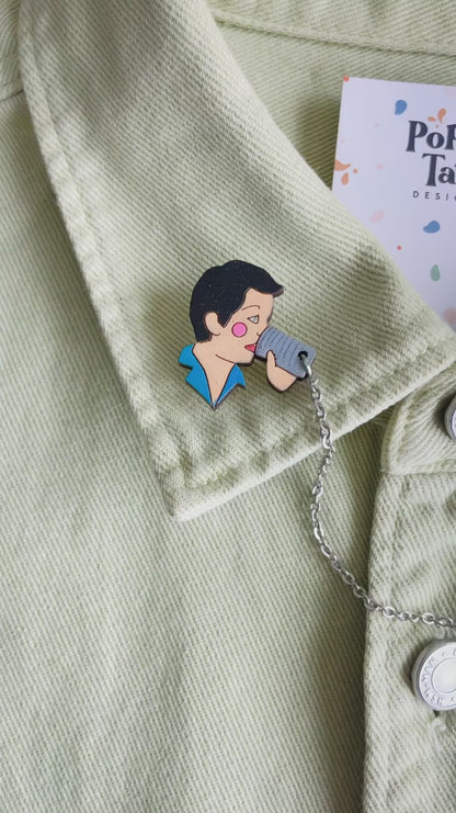 Broche colgante: Teléfono de cuerda