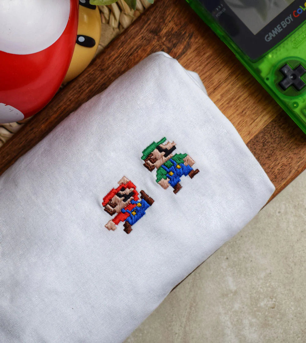 Camiseta bordada Mario Bros